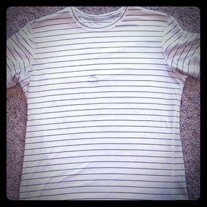 Lulu Lemon White and Black striped tshirt